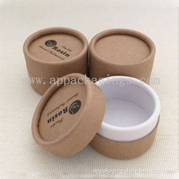 2017 popular essence packaging box natural paper round kraft box custom logo